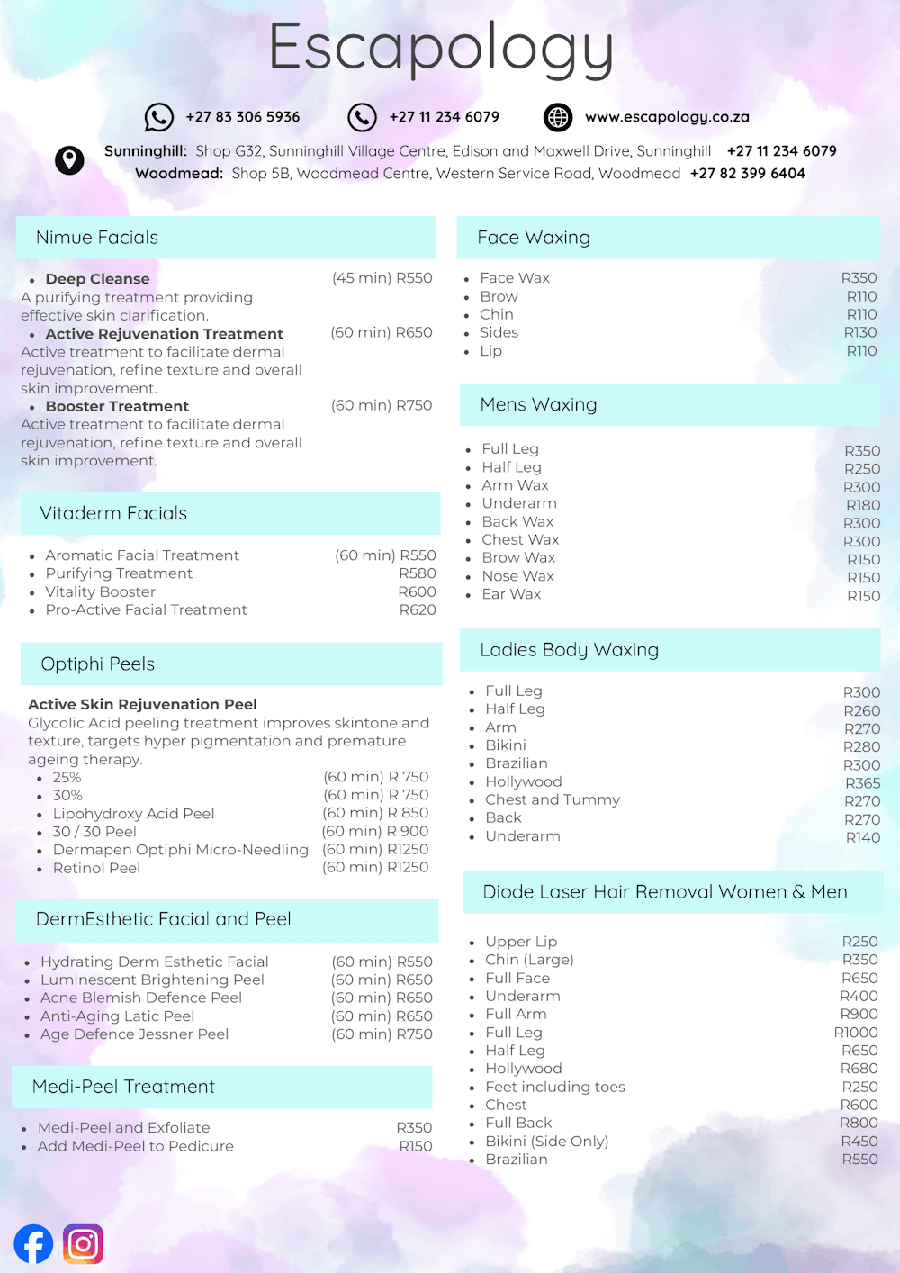 Escapology - 2026 to 2027 - Pricing Page 1 Escapology - 2026 to 2027 - Pricing Page 1